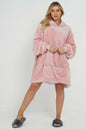 Ladies Oversized Hoodie Sherpa Fleece Soft Cosy Warm Thermal Hooded Sweatshirt