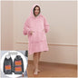 Heated Oversized Hoodie Soft Fleece Sherpa Hooded Blanket Warm Thermal Hoody UK