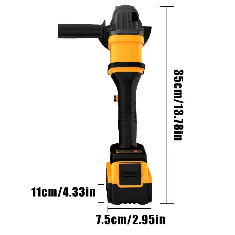 Cordless Angle Grinder with Lithium Battery, Compact Electric Grinding & Polishing Tool with Side Handle, Portable Power Tool for Metal Cutting, Surface Finishing & DIY Projects