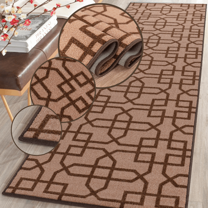 Hallway Geometric Runner Modern Kitchen Rug Non Slip Door Mat Long Floor Mats UK