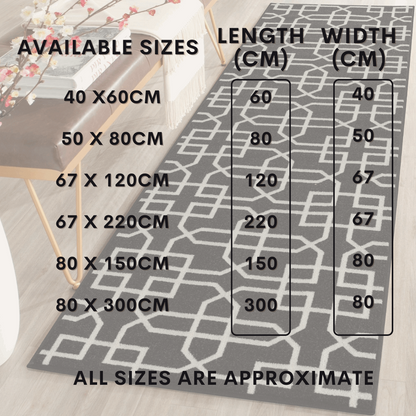 Hallway Geometric Runner Modern Kitchen Rug Non Slip Door Mat Long Floor Mats UK