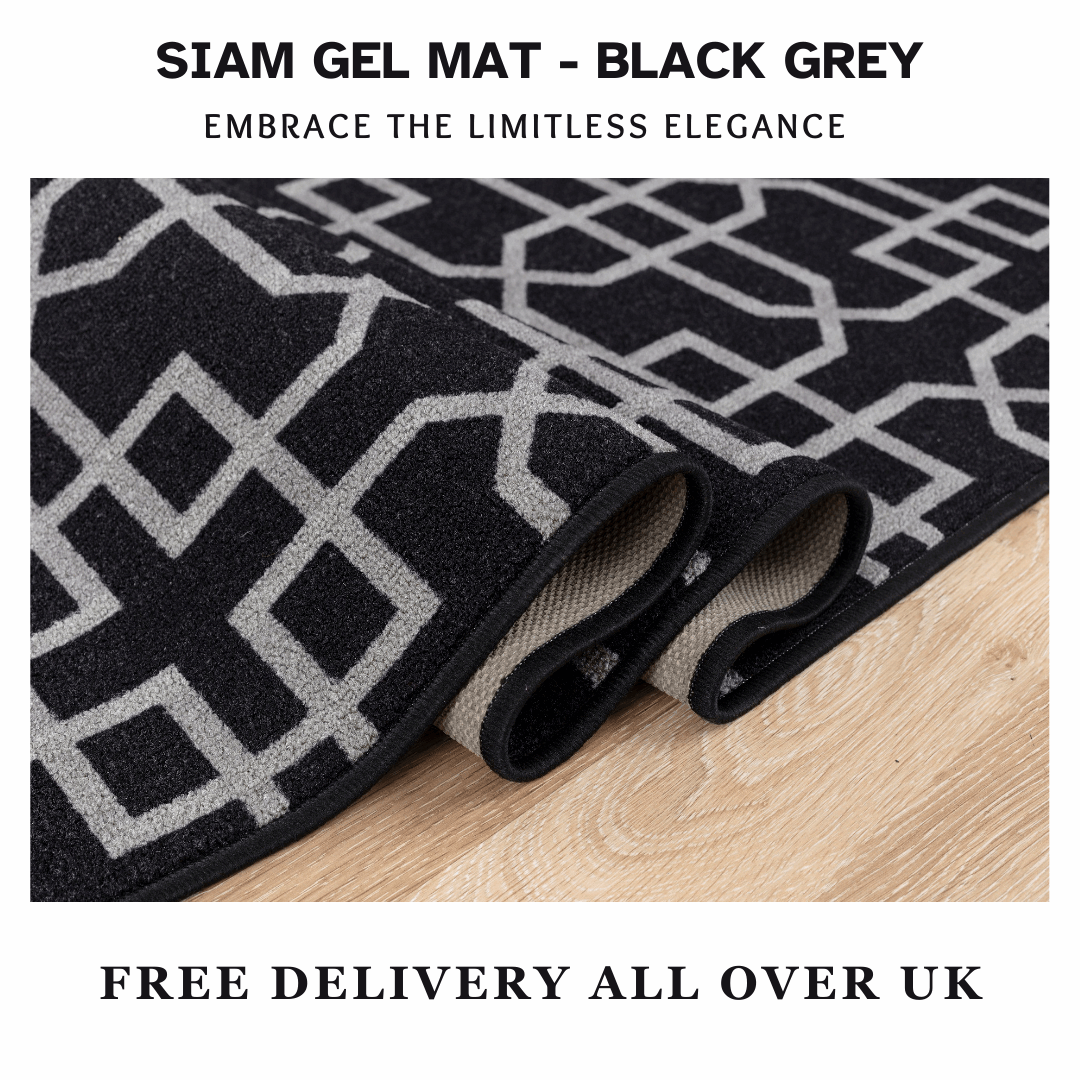 Hallway Geometric Runner Modern Kitchen Rug Non Slip Door Mat Long Floor Mats UK