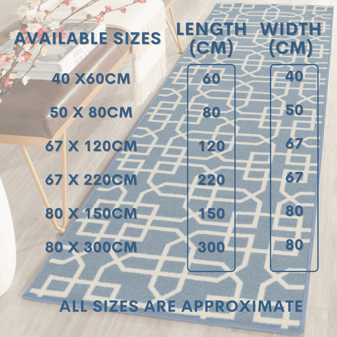 Hallway Geometric Runner Modern Kitchen Rug Non Slip Door Mat Long Floor Mats UK