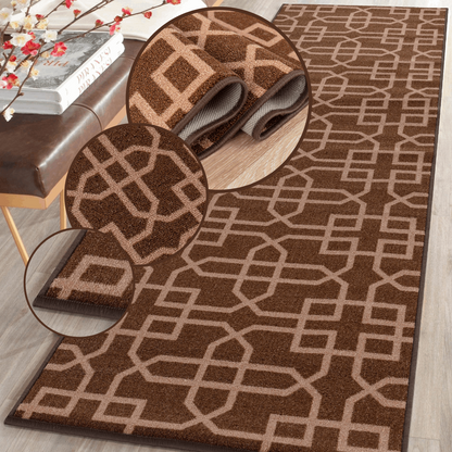 Hallway Geometric Runner Modern Kitchen Rug Non Slip Door Mat Long Floor Mats UK