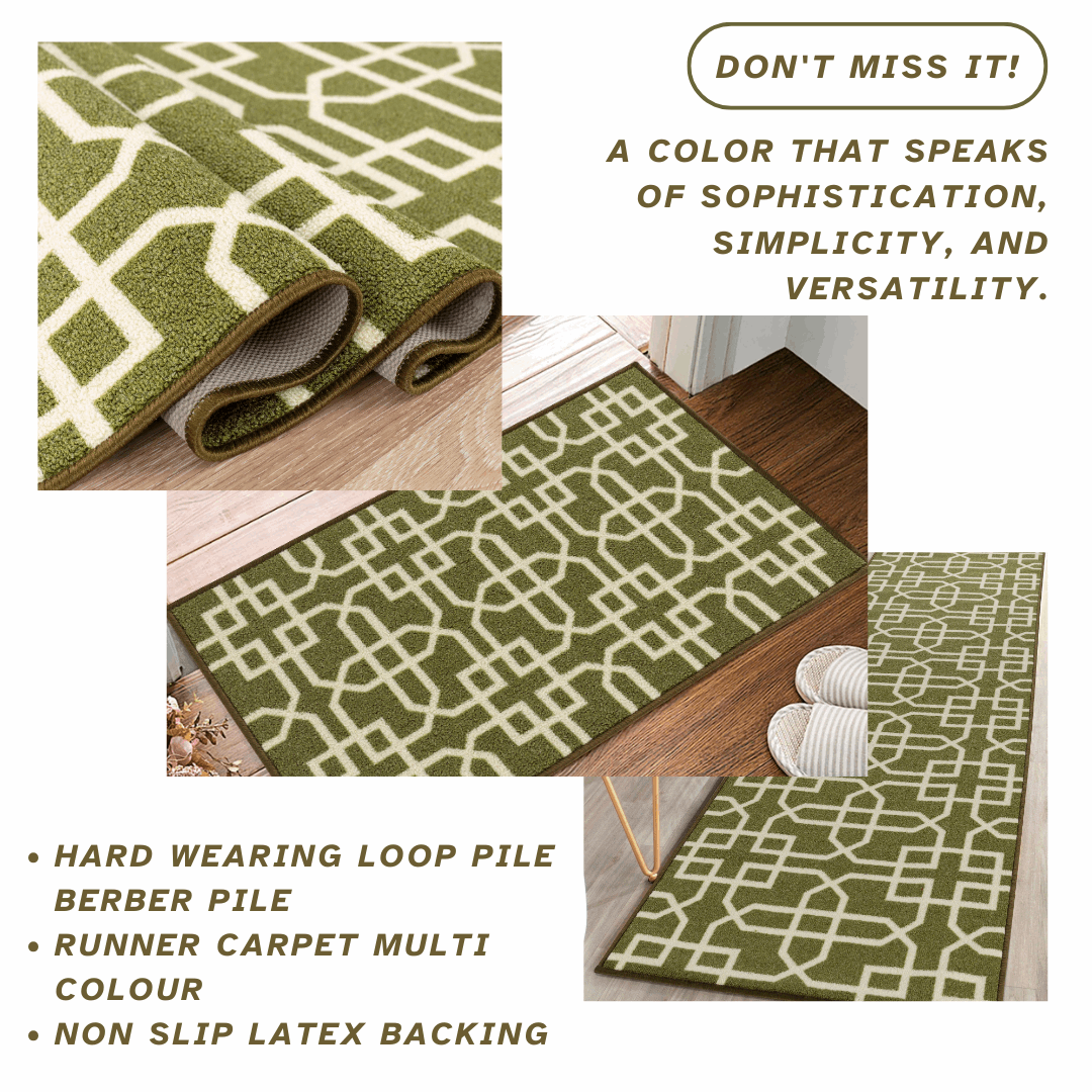 Hallway Geometric Runner Modern Kitchen Rug Non Slip Door Mat Long Floor Mats UK