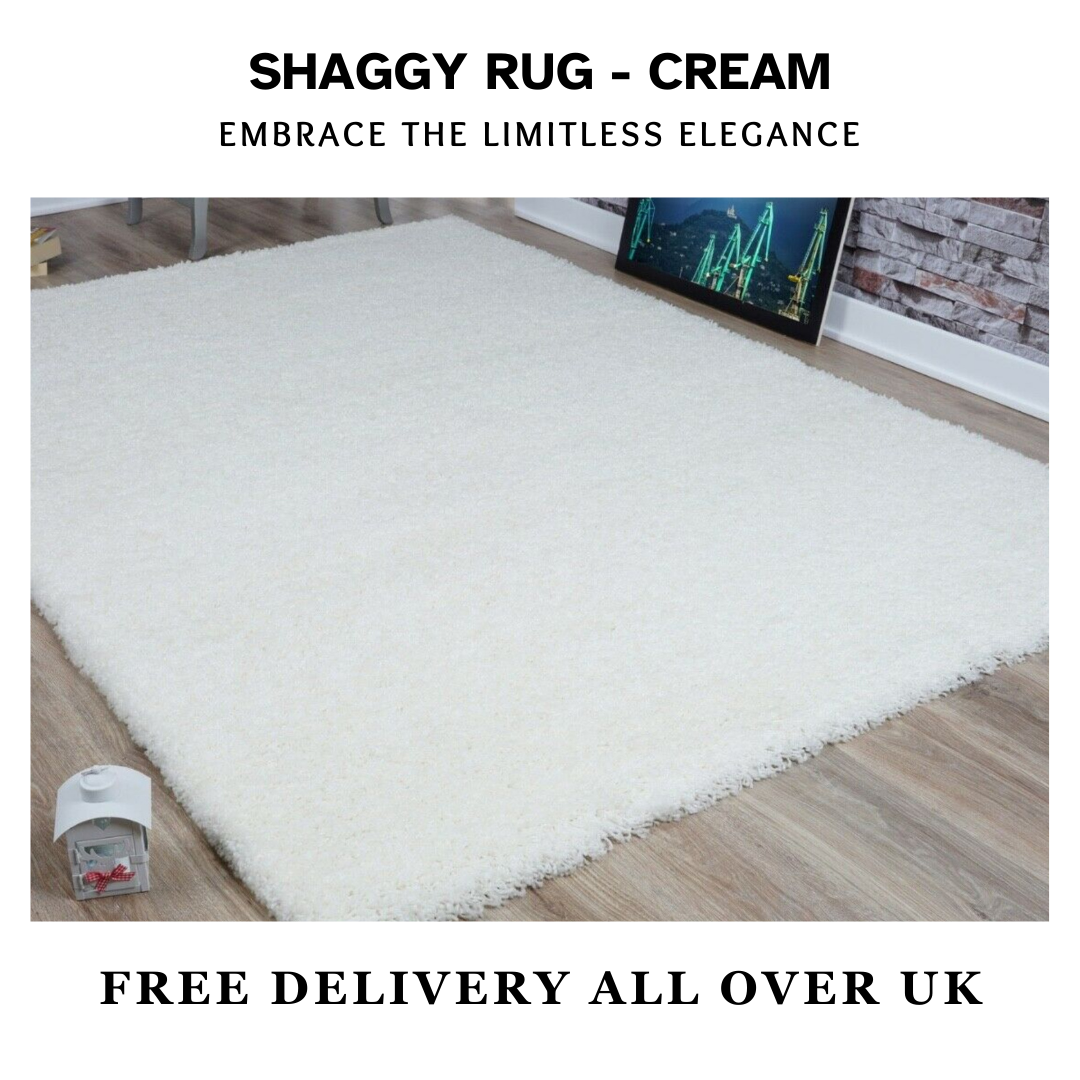 Modern Shaggy Rug Big Fluffy Carpets Floor Mats for Bedrooms Living Rooms Rug UK