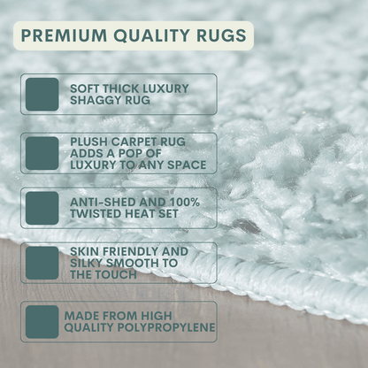 Modern Non Slip Rug Soft Shaggy Bedroom Living Room Carpet Runner Hallway UK