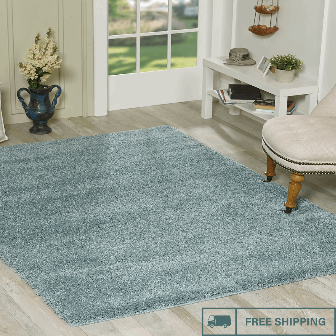 Modern Non Slip Rug Soft Shaggy Bedroom Living Room Carpet Runner Hallway UK