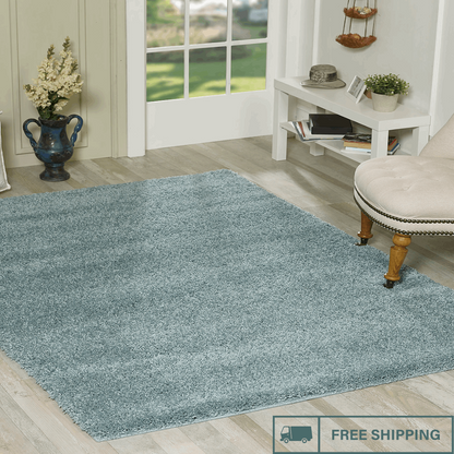Modern Non Slip Rug Soft Shaggy Bedroom Living Room Carpet Runner Hallway UK