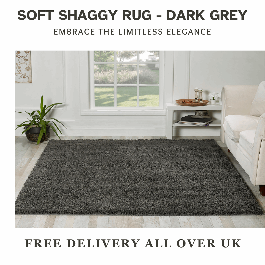 Modern Non Slip Rug Soft Shaggy Bedroom Living Room Carpet Runner Hallway UK