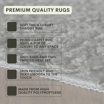 Modern Non Slip Rug Soft Shaggy Bedroom Living Room Carpet Runner Hallway UK