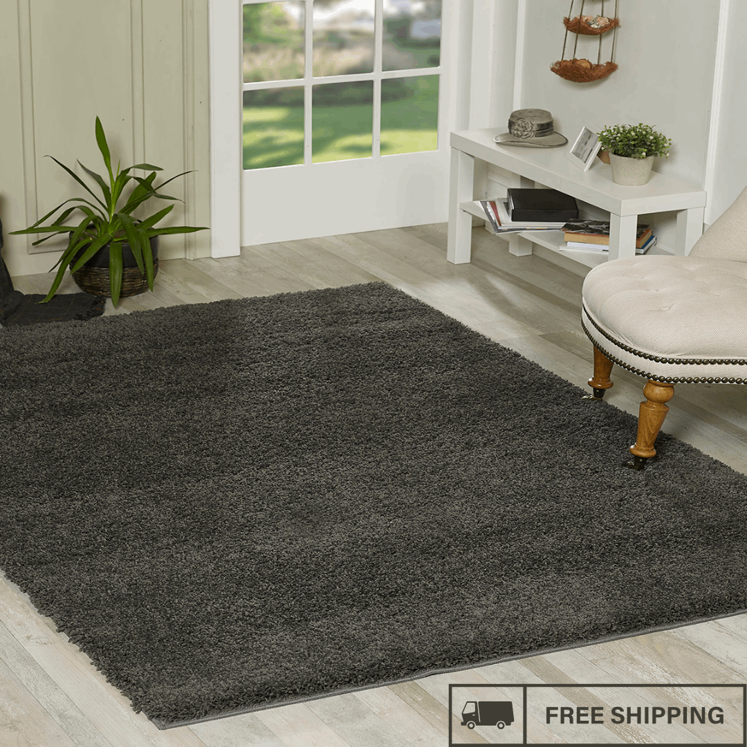 Modern Non Slip Rug Soft Shaggy Bedroom Living Room Carpet Runner Hallway UK
