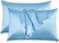 2 Pack Satin Pillowcases 50x75cm Standard UK Size  Soft 100% Polyester Satin Pillow Covers with Envelope Closure, Smooth Lightweight Machine Washable Bedding Pillowcase Set for Home & Bedroom