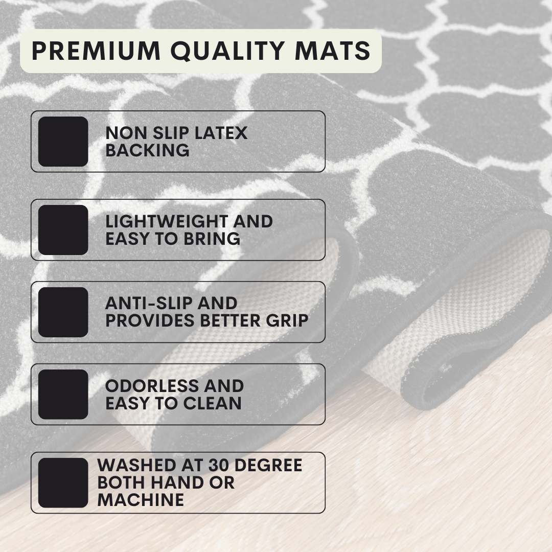 Trellis Indoor Gel Mat Washable Hallway Rugs Kitchen Runner Outdoor Modern Mats