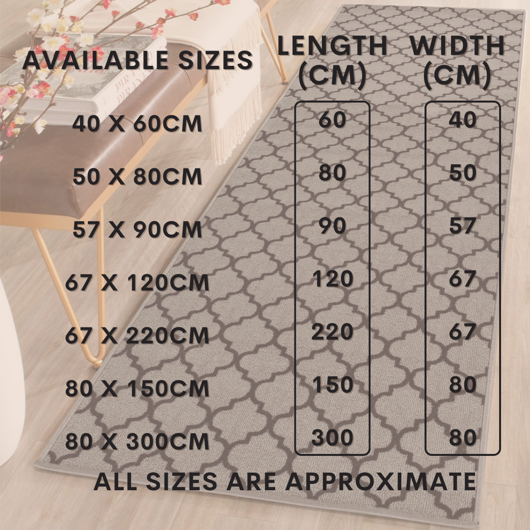 Trellis Indoor Gel Mat Washable Hallway Rugs Kitchen Runner Outdoor Modern Mats