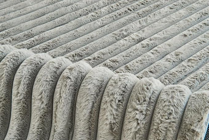 Luxury Faux Fur Shaggy Area Rug  Ultra Soft Plush Striped Non Slip Floor Carpet for Living Room, Bedroom, Lounge & Nursery  120 x 170cm