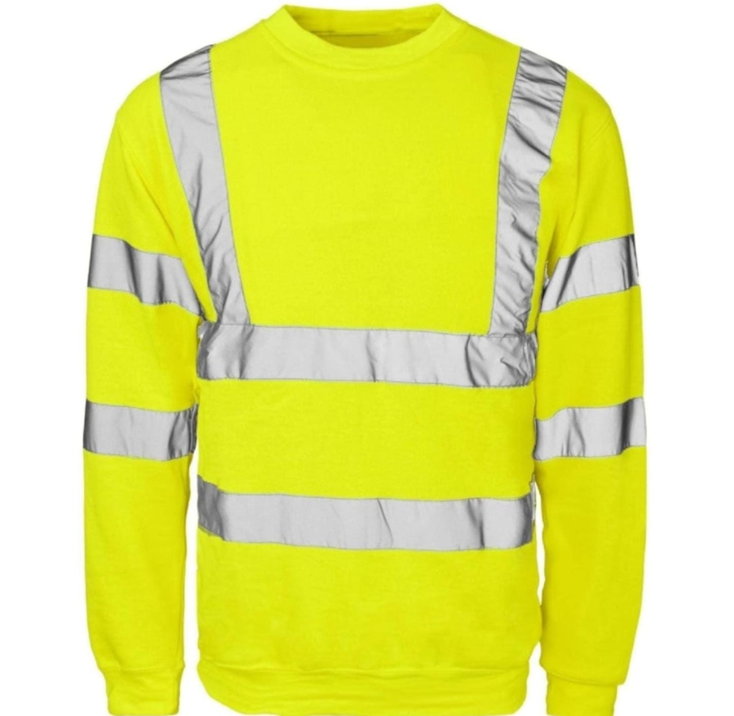 Hi Vis Viz Sweatshirt Reflective Crew Neck Safety Workwear Jumper