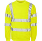 Hi Vis Viz Sweatshirt Reflective Crew Neck Safety Workwear Jumper