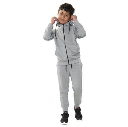 Kids Fleece Tracksuit Set Hooded Hoodie Top & Jogging Joggers Sports Bottoms