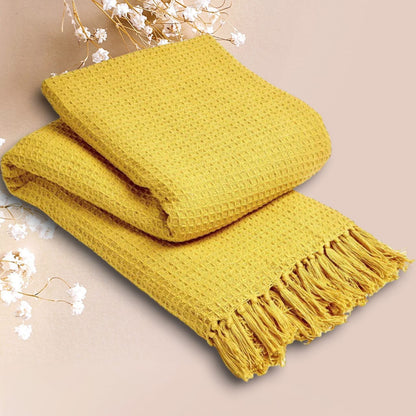 Knitted Throw 100% Cotton Blanket Perfect for Snuggling On Sofa Bed Soft Warm & Irresistibly Chic Blankets Throw