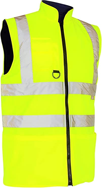 High Visibility Gilet Hi Vis Reflective Waterproof Workwear Bodywarmer Heavy Duty