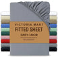 Extra Deep Fitted Bed Sheet 40cm Soft Plain Mattress Cover with Elastic Fit Easy Care Bedding for Daily Use