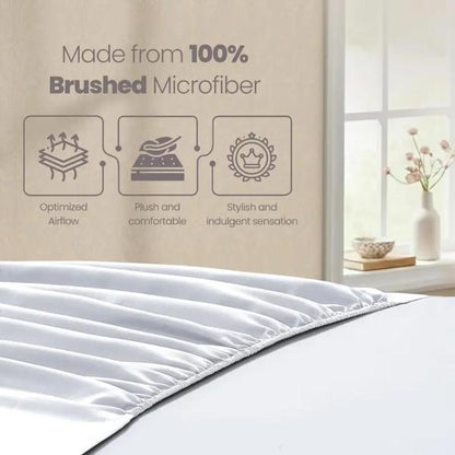 Extra Deep Fitted Bed Sheet 40cm Soft Plain Mattress Cover with Elastic Fit Easy Care Bedding for Daily Use