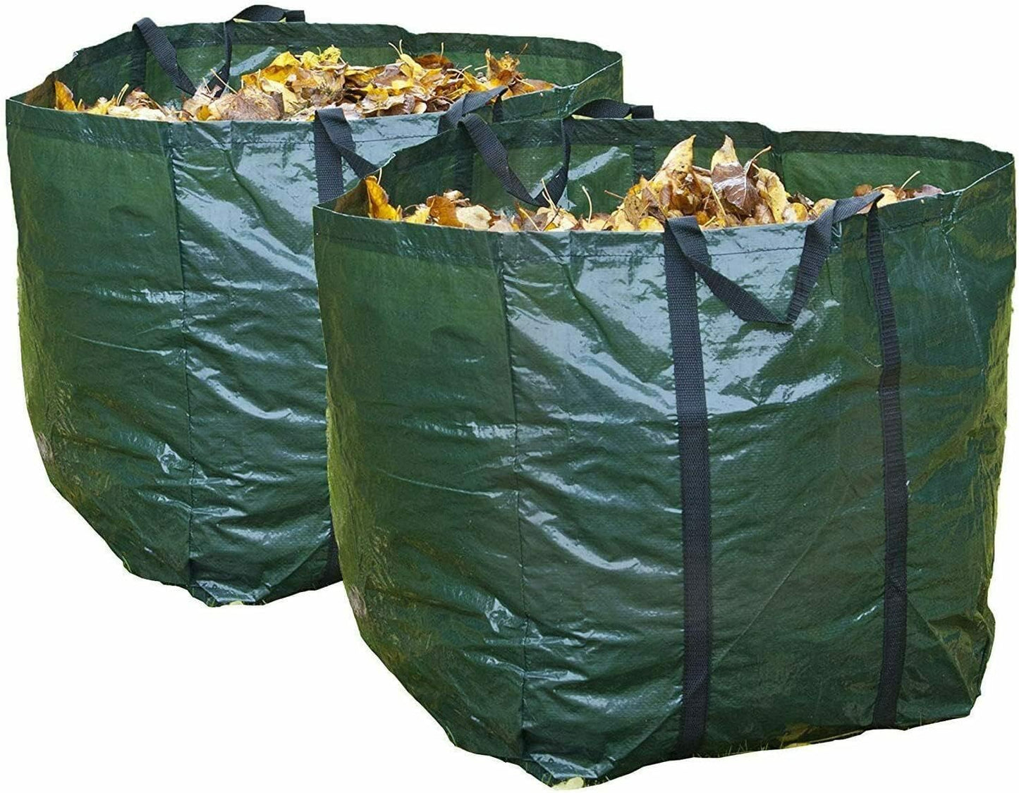 2 Pack Heavy Duty Garden Waste Bags Reusable Showerproof Garden Sacks for Leaves, Weeds & Clippings with Strong Handles