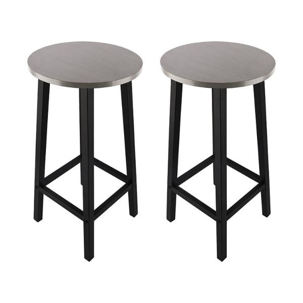 Solid Wood Bar Stools Set of 2 – Stylish Modern Breakfast Bar Seating with Durable Metal Legs, Space-Saving Kitchen Island Stools (3 Color Options)