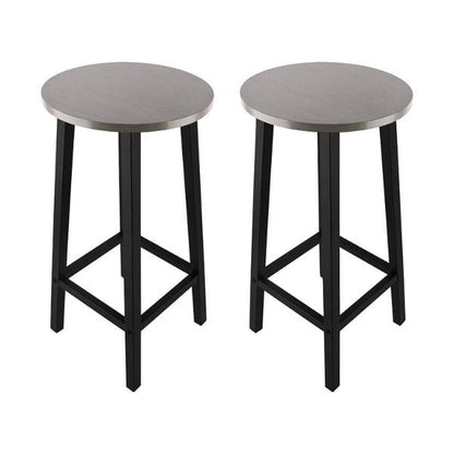Solid Wood Bar Stools Set of 2 – Stylish Modern Breakfast Bar Seating with Durable Metal Legs, Space-Saving Kitchen Island Stools (3 Color Options)