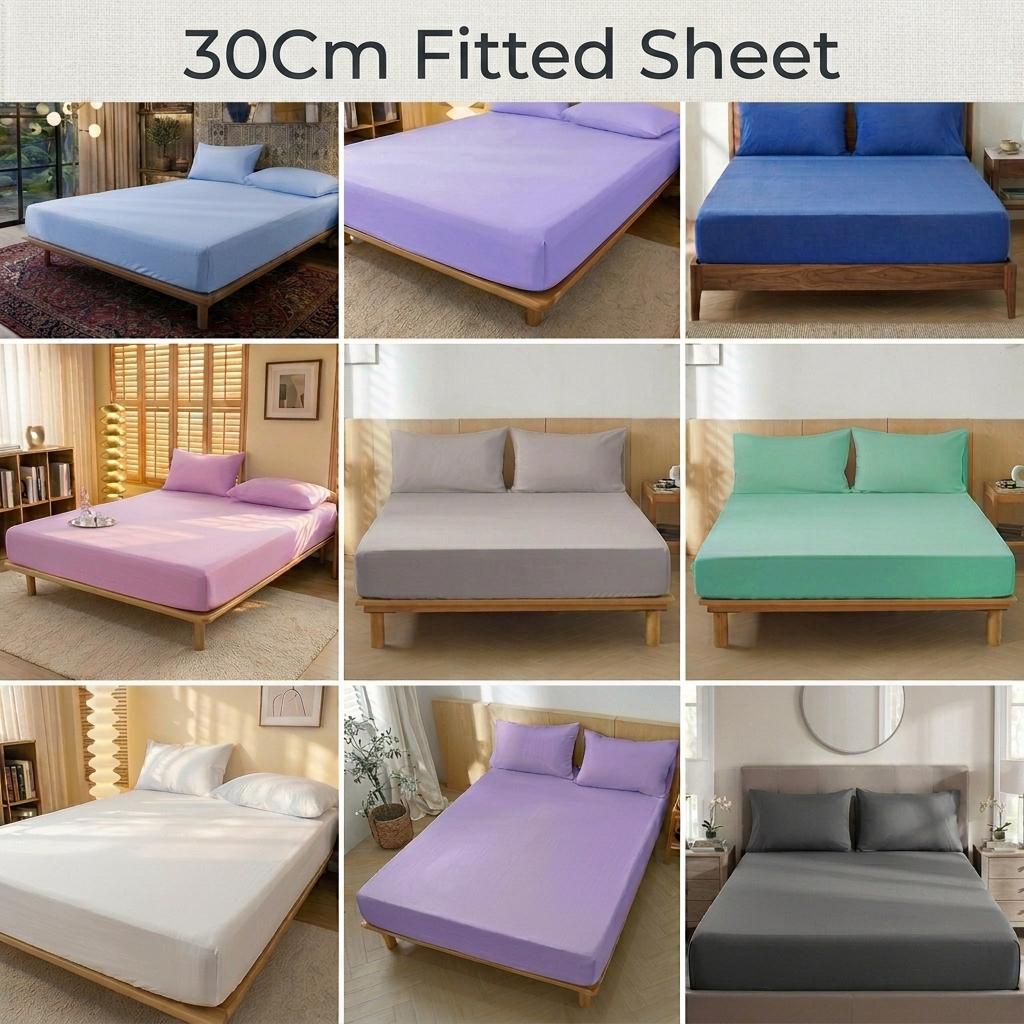 Extra Deep Fitted Sheet 30cm Ultra Soft Microfiber Bed Sheet Single Double King Super King