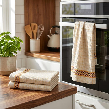 Cotton Waffle Weave Tea Towels Set of 4 Soft Absorbent Kitchen Towels for Drying Dishes and Cleaning