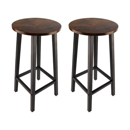 Solid Wood Bar Stools Set of 2 – Stylish Modern Breakfast Bar Seating with Durable Metal Legs, Space-Saving Kitchen Island Stools (3 Color Options)