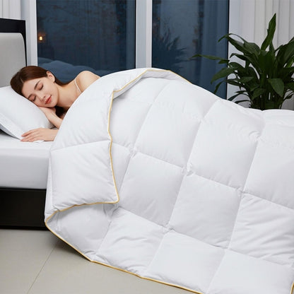 Goose Feather & Down Duvet cover set, Cotton Cover, Box-Stitched, All Season Warm quilts Cover set tog 10.5 to tog 18.5 cold night