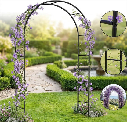 2.4M Metal Garden Arch – Heavy-Duty Steel Plant Support
