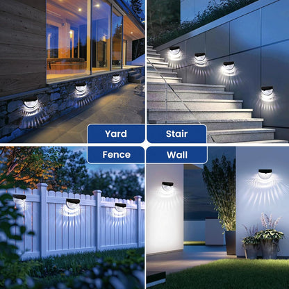 Garden Lights Pack of 4 Outdoor Lights Waterproof Night Light for Pathway Patio Deck Fence Solar Security Light with Dusk to Dawn Sensor Outdoor Lighting