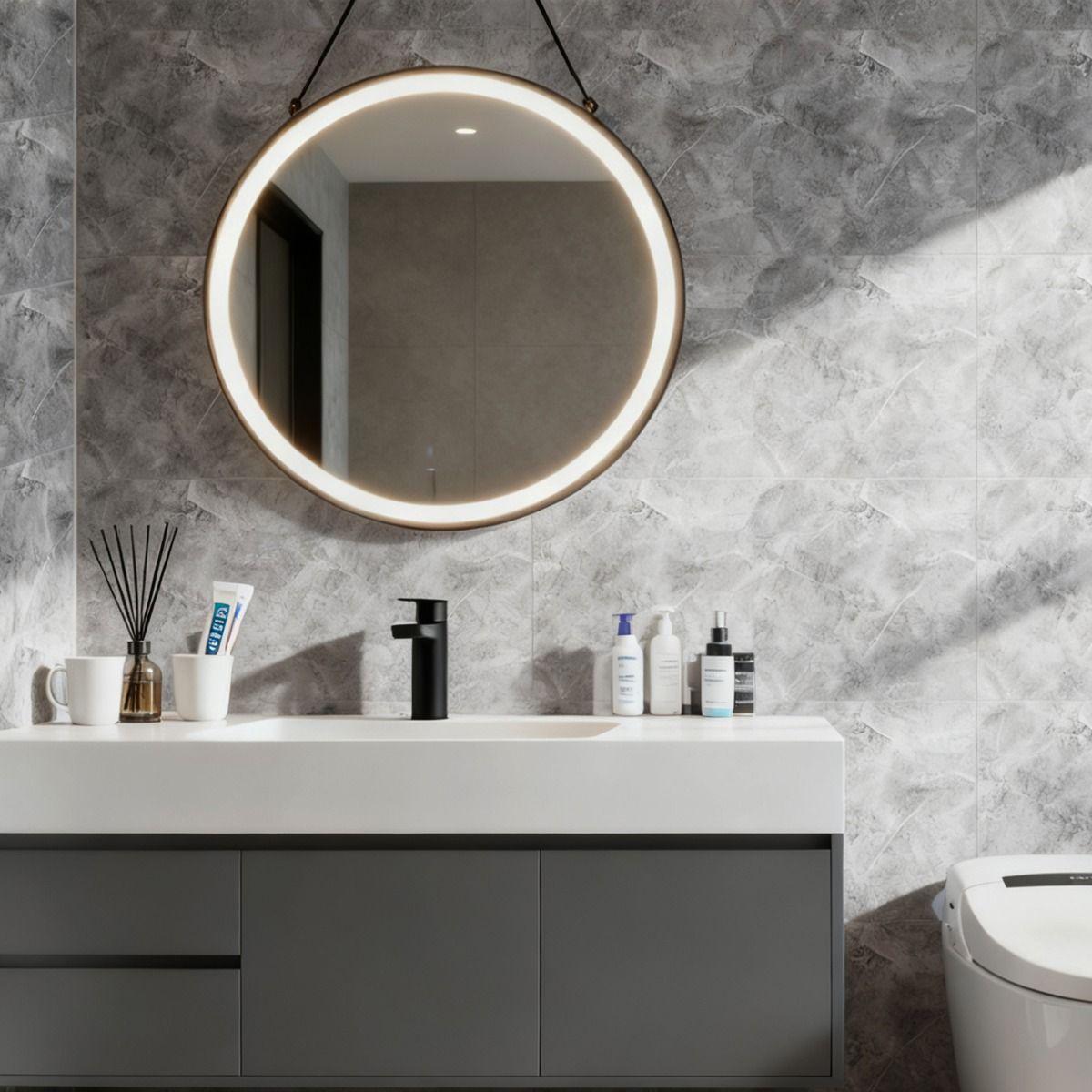 Waterproof Self-Adhesive Marble Wall Tiles Easy Fit Peel & Stick Kitchen Bathroom Panels 10 20 or 50 Pack 60L x 30W cm Lightweight Smooth Decoration