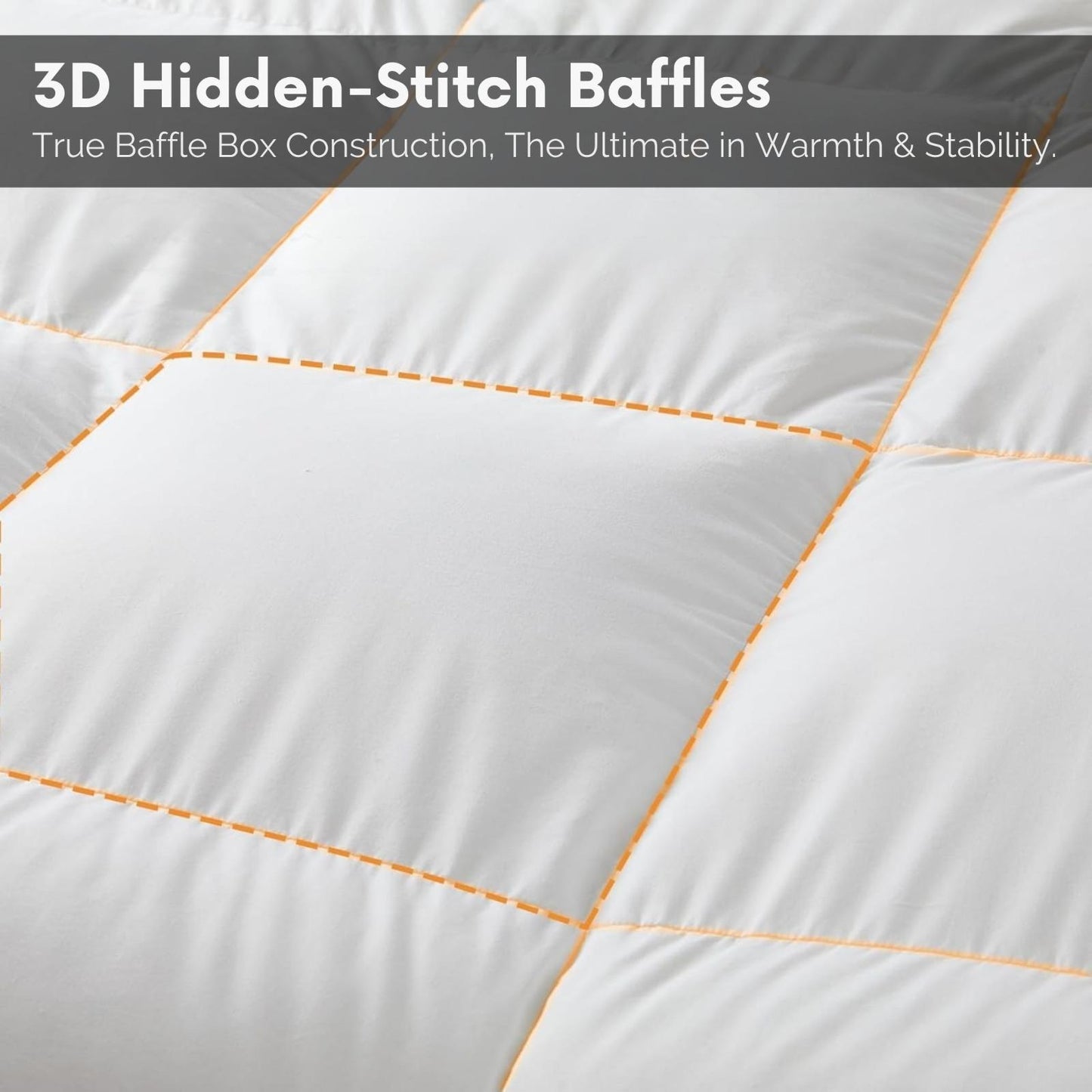 Goose Feather & Down Duvet cover set, Cotton Cover, Box-Stitched, All Season Warm quilts Cover set tog 10.5 to tog 18.5 cold night
