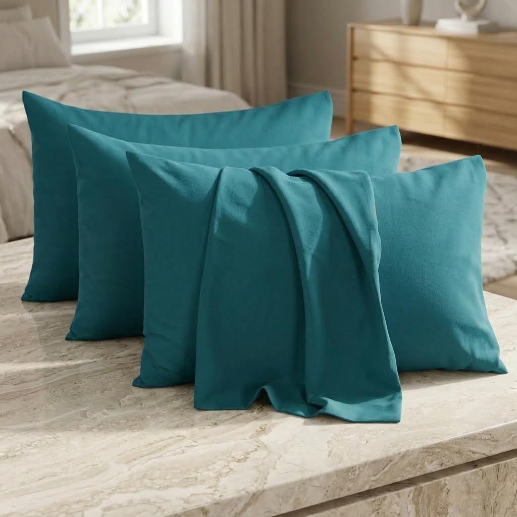 4 Pack Microfiber Pillowcases 50x75cm Standard Size Soft Breathable Pillow Covers with Envelope Closure Smooth Brushed Bedding Set