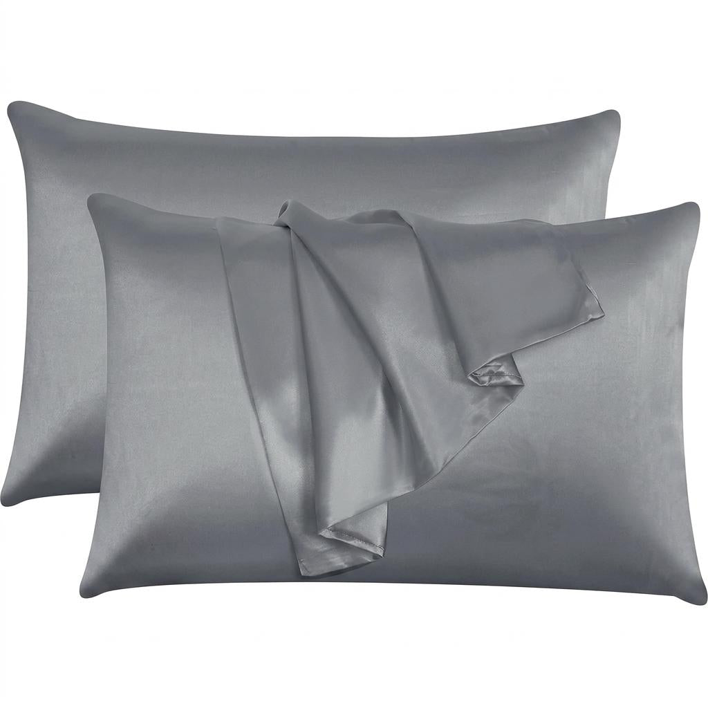 Satin Silk Pillowcases for Hair and Skin 2 Pack Standard Size 50x75cm Envelope Closure Pillow Case