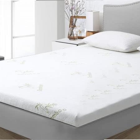 5cm Memory Foam Mattress Topper Single Bed, With Removable Bamboo Cover, Thick Soft Comfortable Antibacterial Hypoallergenic Memory Foam Mattress Enhancer For Bed