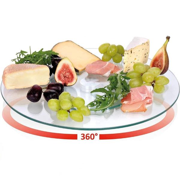 Tempered Glass Lazy Susan 360° Rotating Turntable Serving Tray Kitchen Dining Table Organiser & Cake Decorating Rotating Stand