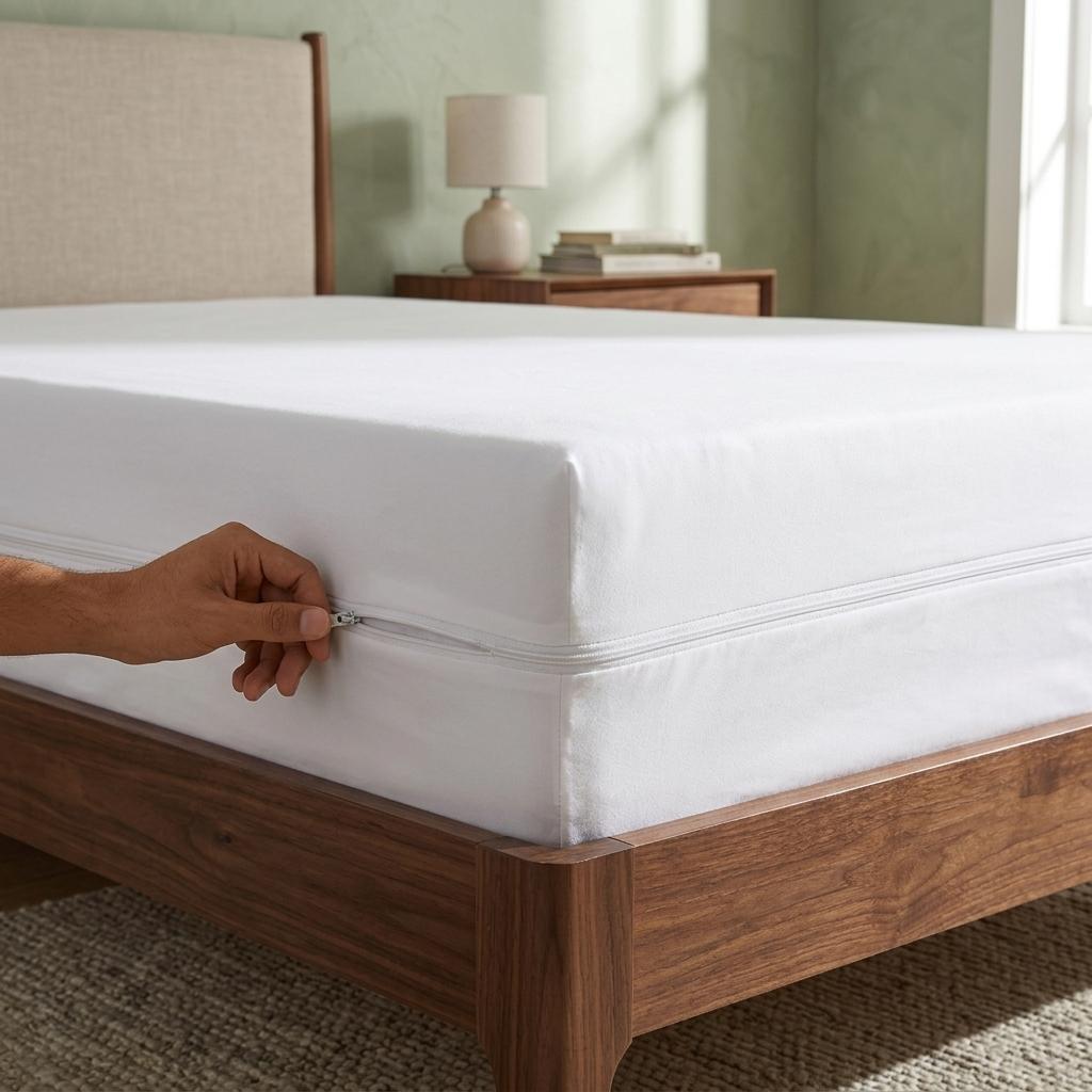 Waterproof Zipped Mattress Protector Full Encasement Mattress Cover Anti-Allergen Single Double King Super King