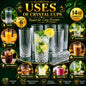 Set of 6 Crystal Effect Drinking Glasses 14oz – Long Highball Tumblers, Reusable Plastic Cups for Parties, Juice, Water & Cocktails