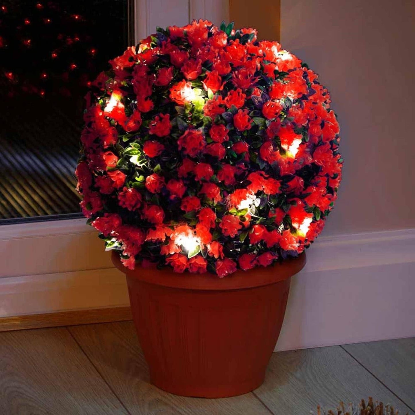 Solar Powered Topiary Ball Lights – 27cm Hanging LED Garden Ornament for Wedding, Backyard and Balcony Decor