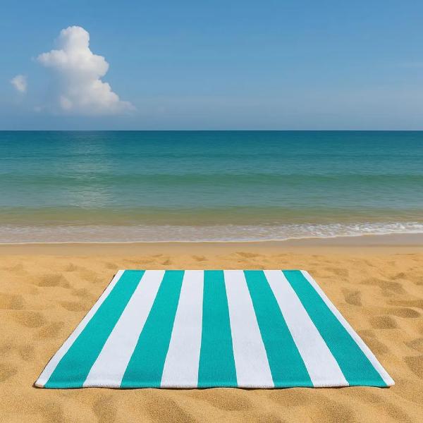 Sand Free Beach Towel Extra Large 100x200cm Kabana Stripe Quick Dry Microfibre Towel for Beach, Pool & Travel