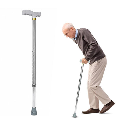 Adjustable Aluminium Walking Stick 28–38 Inch Lightweight Walking Cane with Ergonomic Handle & Anti-Slip Rubber Tip