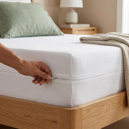 Waterproof Zipped Mattress Protector Full Encasement Mattress Cover Anti-Allergen Single Double King Super King