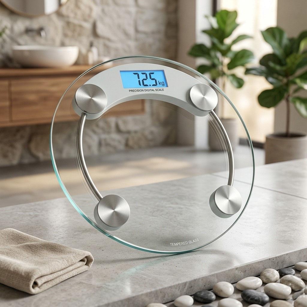 Digital Bathroom Scale for Body Weight High Precision Sensor Weighing Scale with LED Display Step-On Electronic Weight Machine for Home