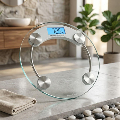 Digital Bathroom Scale for Body Weight High Precision Sensor Weighing Scale with LED Display Step-On Electronic Weight Machine for Home